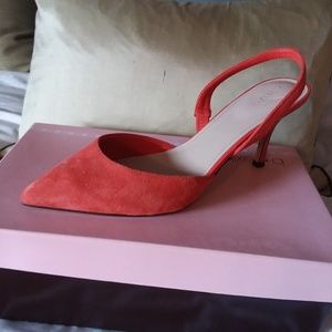 Liz Claiborne Sling Back Pumps Suede Shoes EUC